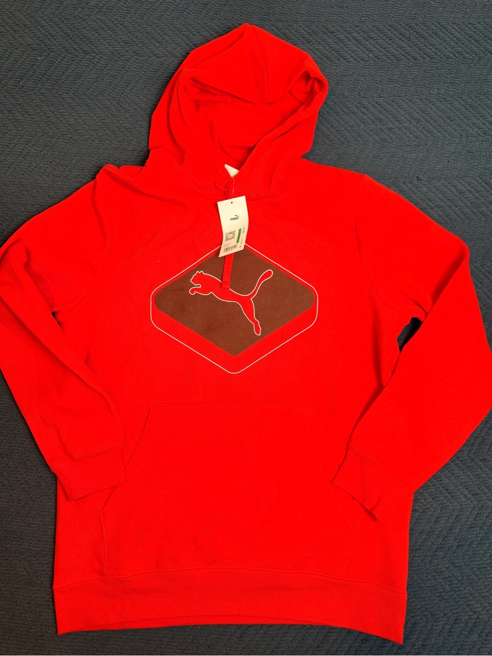 Puma Red Men's Pullover Hoodie with Logo